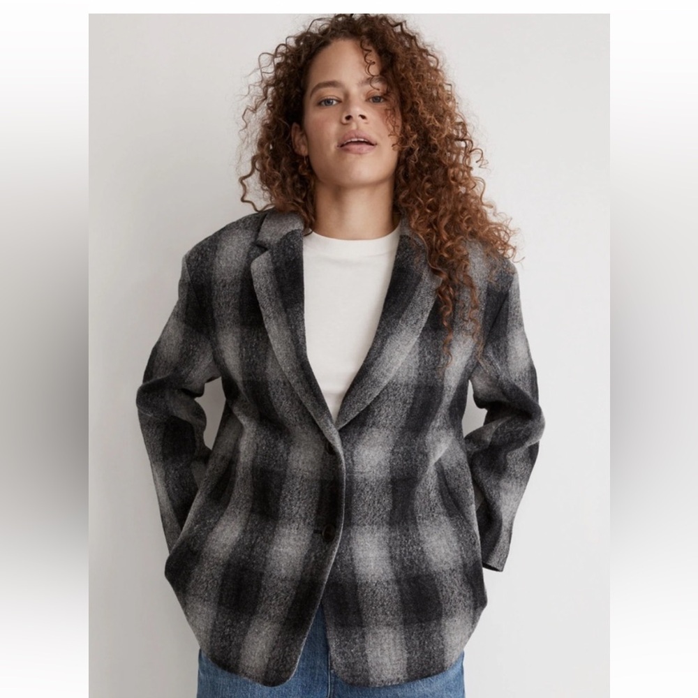 NWT Madewell size M The oversized Dorset home plaid blazer